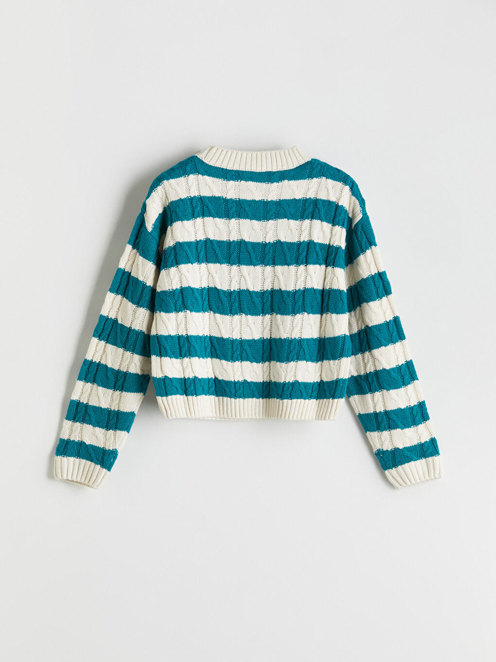 Crew Neck Striped Girls' Sweater-2