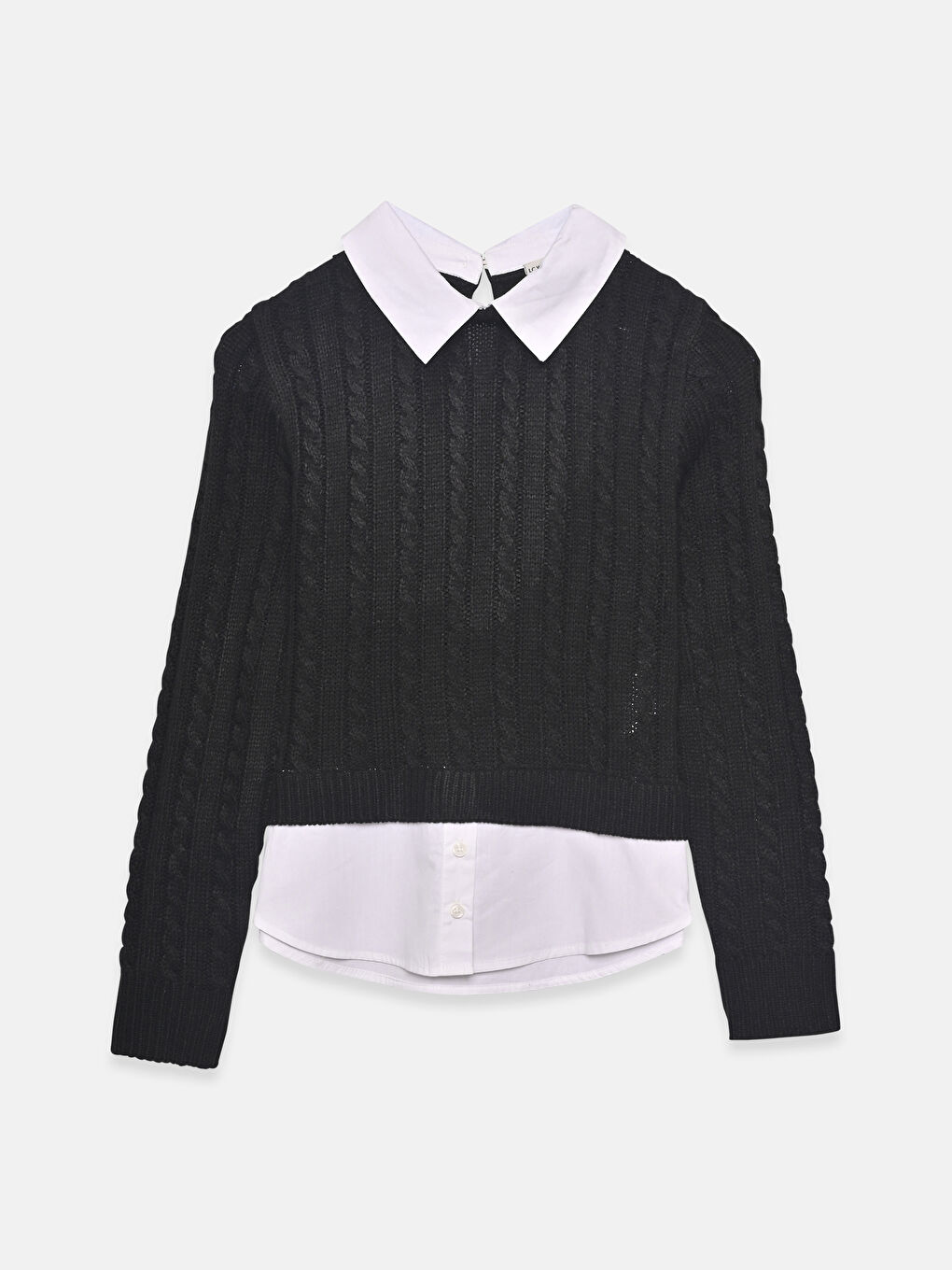 Pull-over en tricot à col de chemise