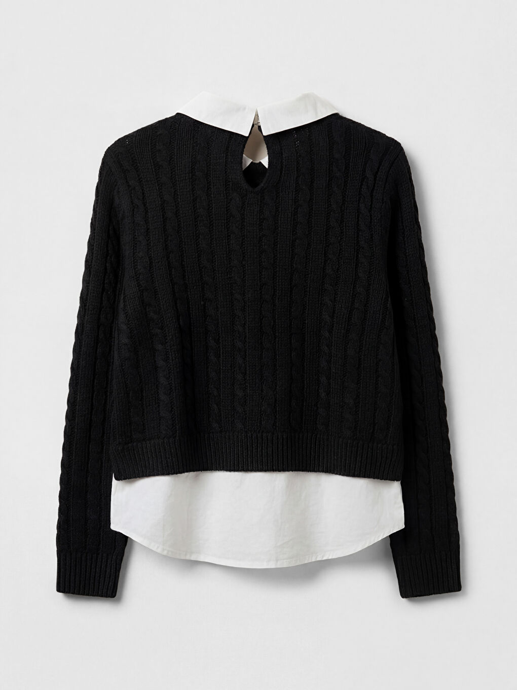 Свитер с отложным воротником из трикотажа-2