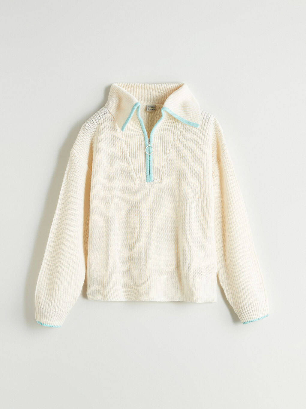 Polo Neck Girls' Knit Sweater