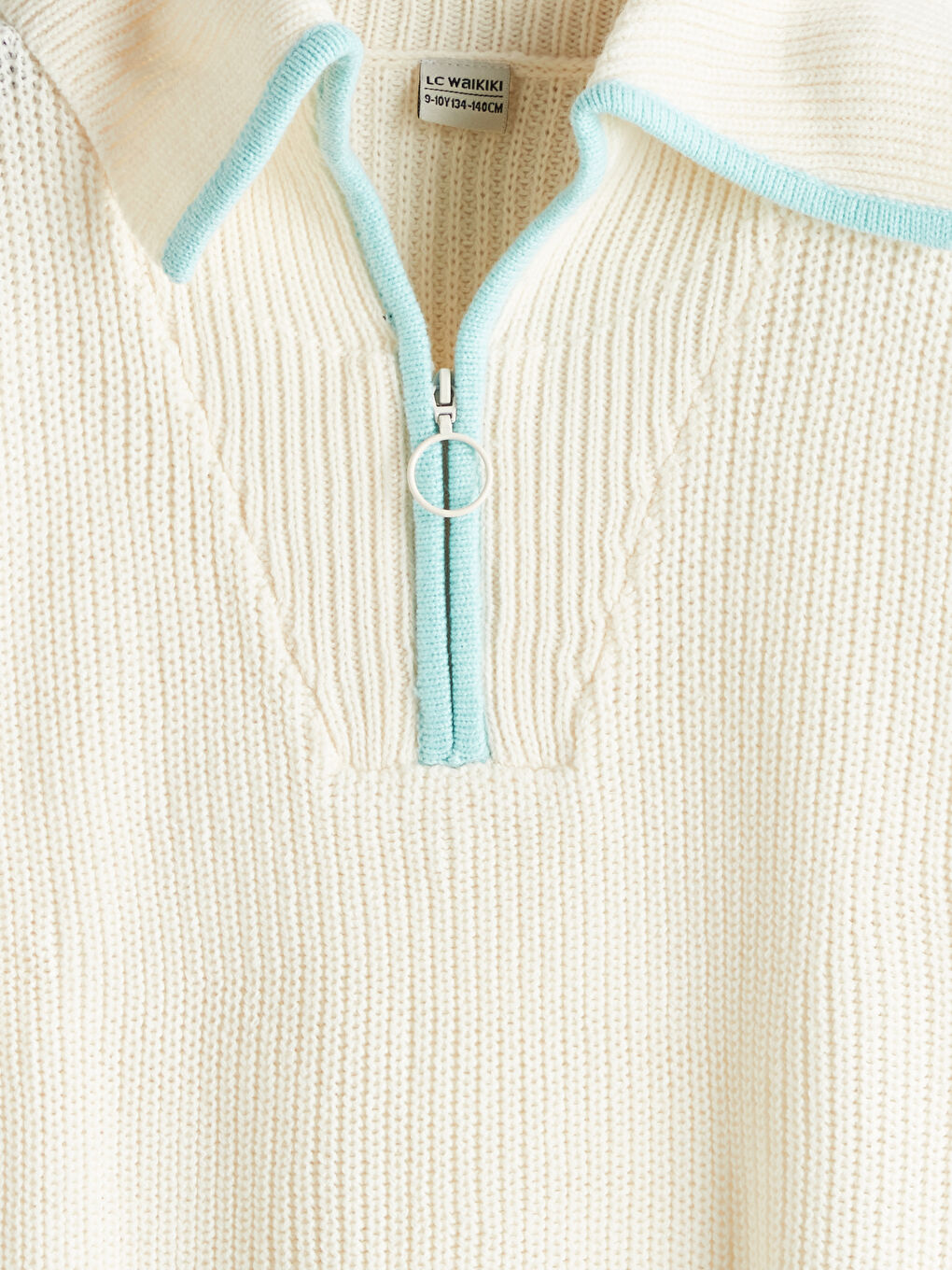 Polo Neck Girls' Knit Sweater-1