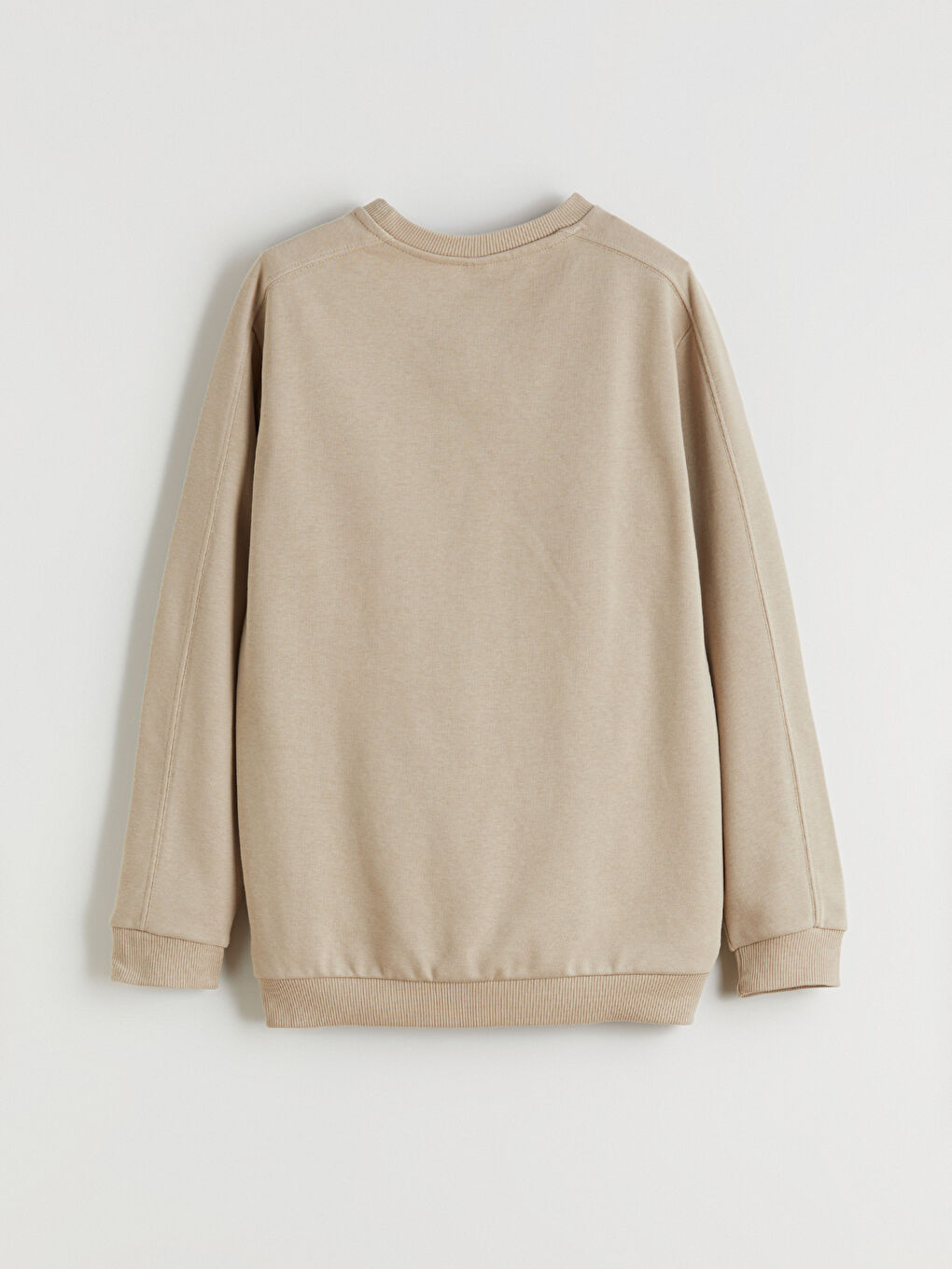 Bej Bisiklet Yaka Erkek Çocuk Sweatshirt-2