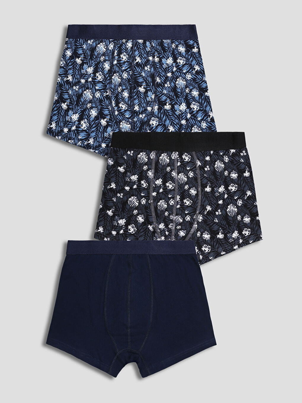 Lot de 3 Caleçons Boxers en Coton Extensible Coupe Standard pour Hommes