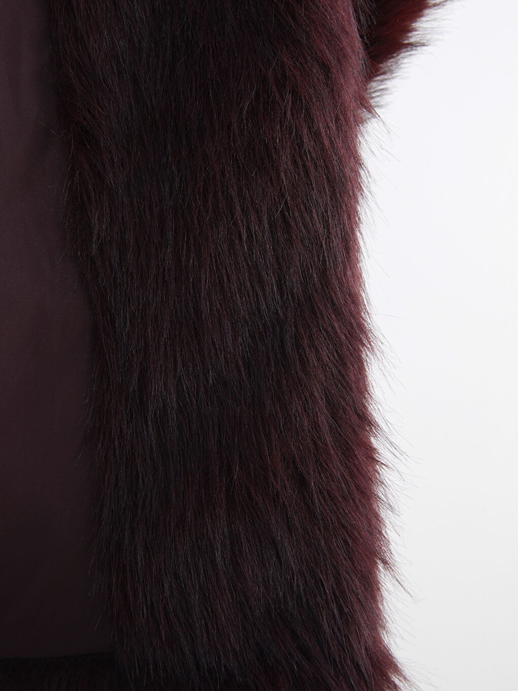 Mürdüm Ceket Yaka Kadın Kürk Mont-6