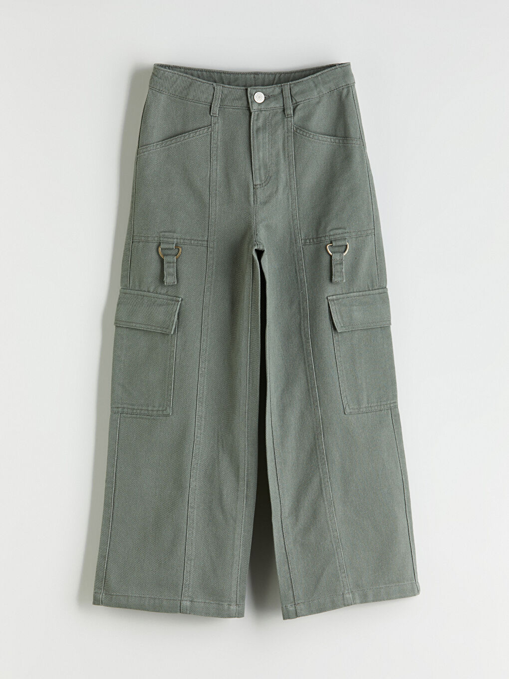 Basic Gabardine Girls Cargo Pants