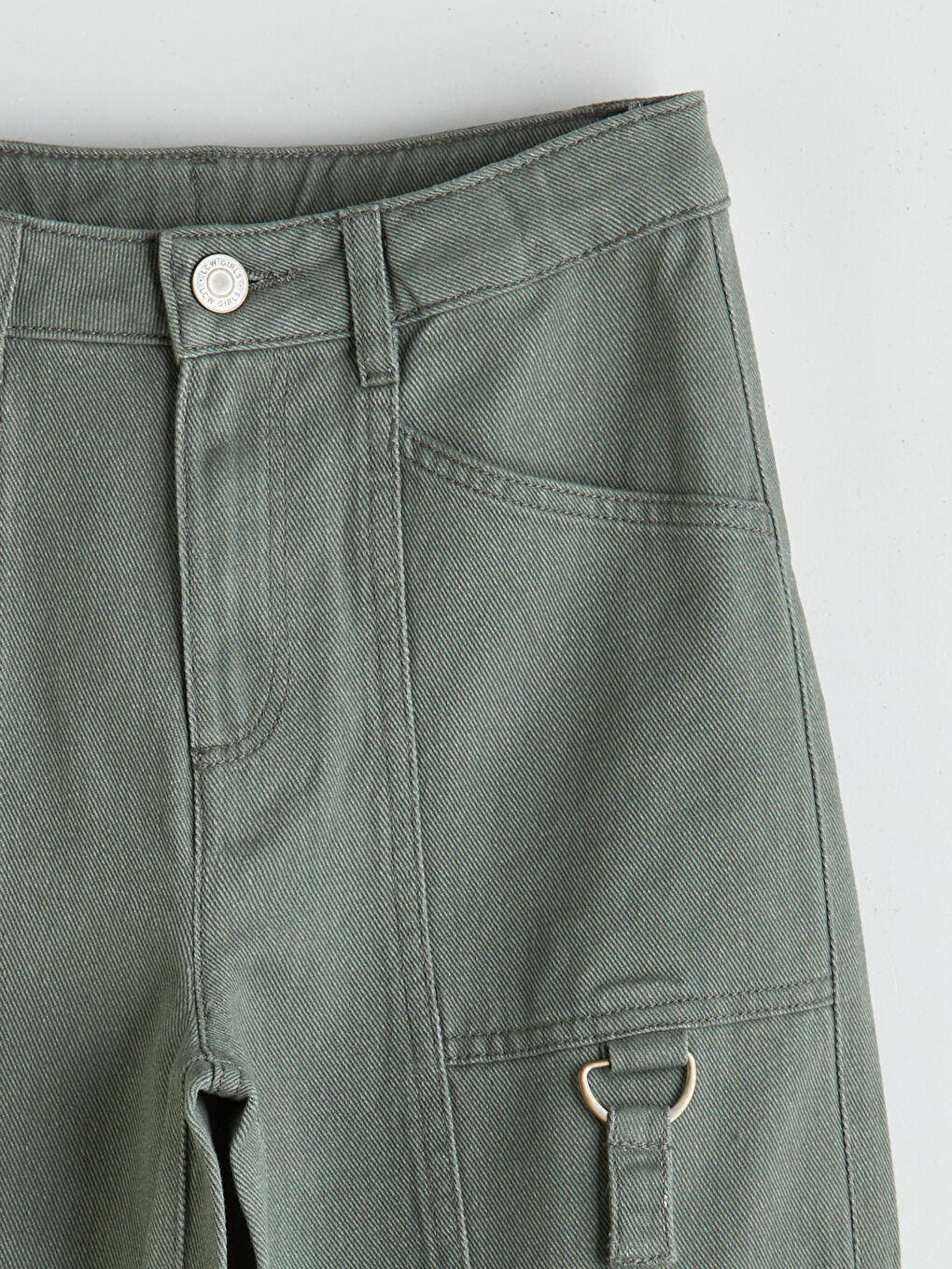 Basic Gabardine Girls Cargo Pants-1