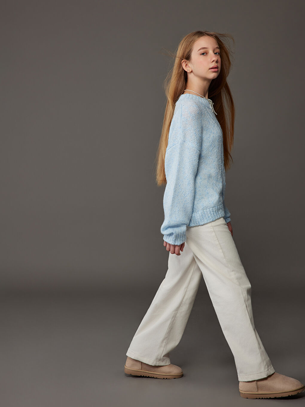 Wideleg Velvet Girls' Trousers