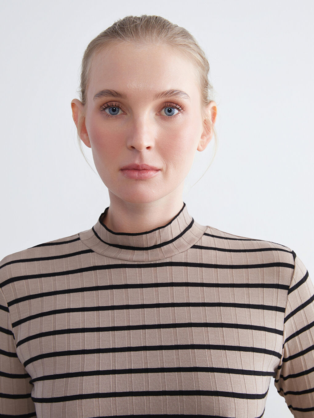 Funnel Neck Striped Women's Body-2