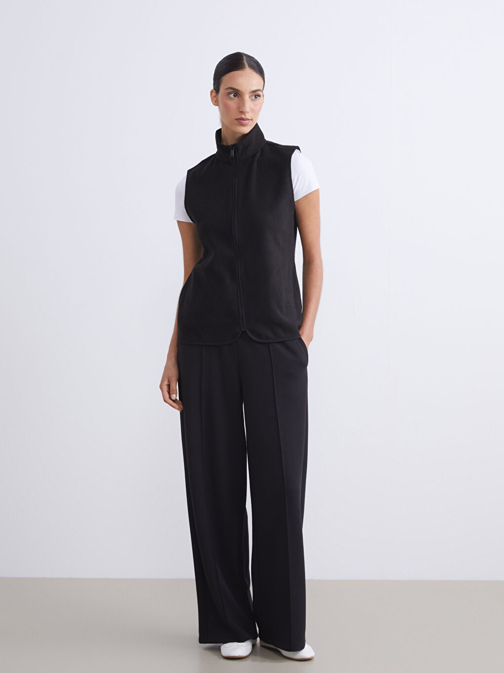 High Collar Women's Vest-1