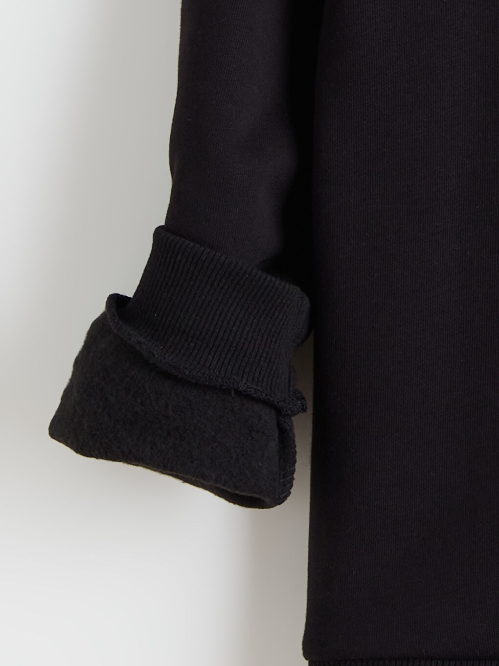 Siyah Bisiklet Yaka Baskılı Erkek Çocuk Kalın Sweatshirt-3