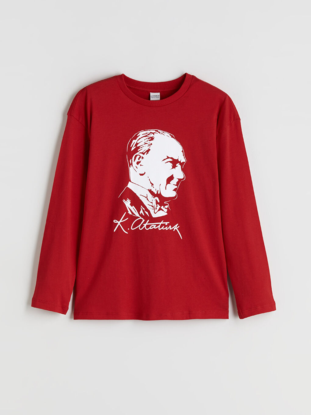 Kırmızı Bisiklet Yaka Atatürk Baskılı Erkek Çocuk Tişört-2