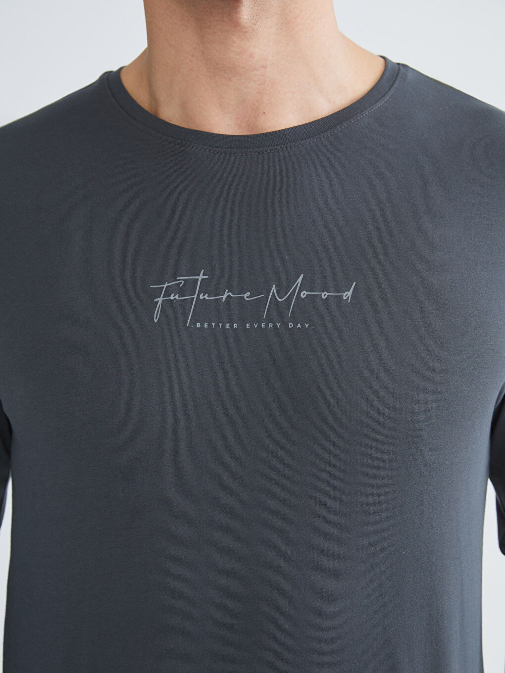 Siyah Bisiklet Yaka Uzun Kollu Erkek Pijama Takımı-2