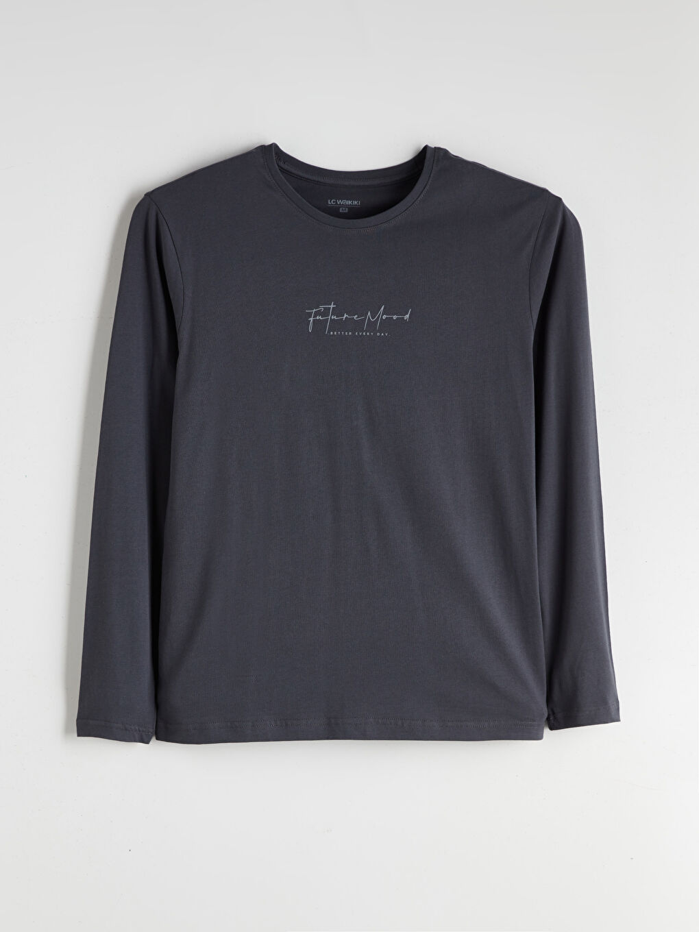 Siyah Bisiklet Yaka Uzun Kollu Erkek Pijama Takımı-5