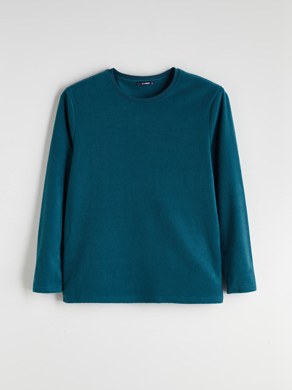 Petrol Bisiklet Yaka Uzun Kollu Erkek Pijama Üstü