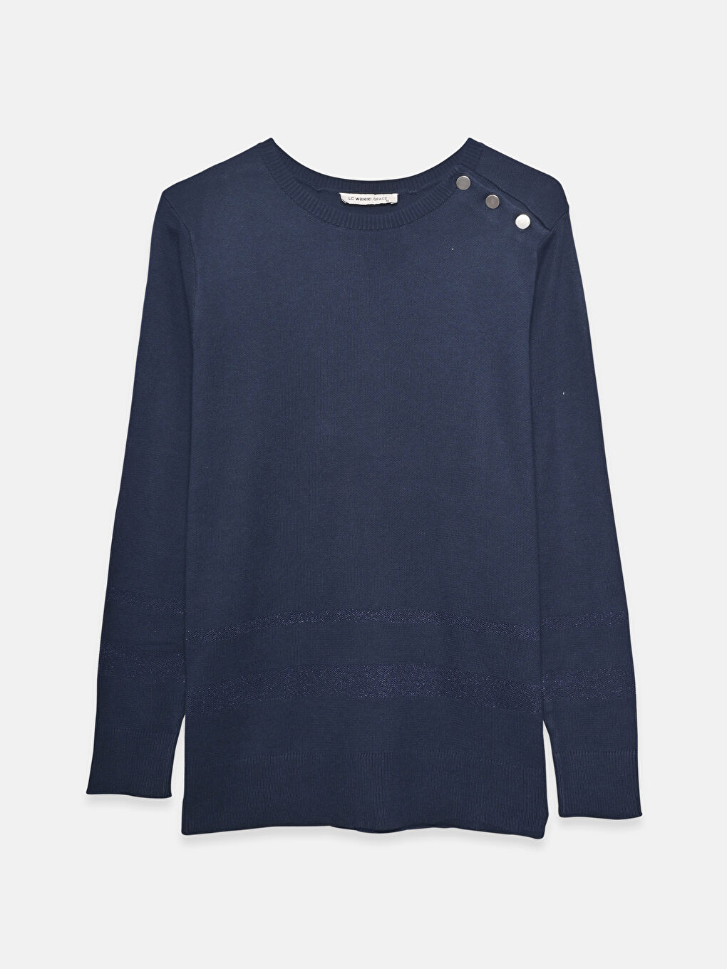 Crew Neck Striped Women's Knitwear Sweater