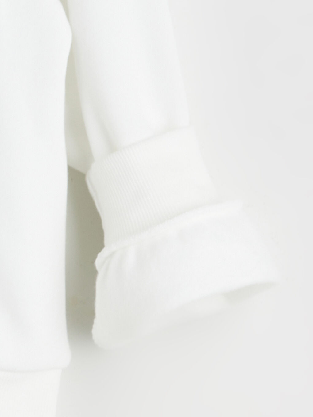 Ekru Bisiklet Yaka Kız Çocuk Sweatshirt-3