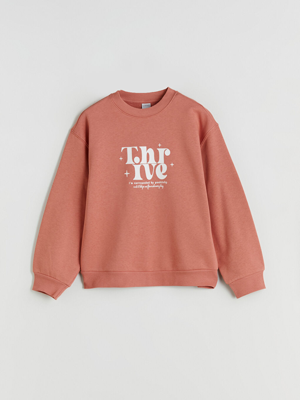 Pembe Bisiklet Yaka Kız Çocuk Sweatshirt