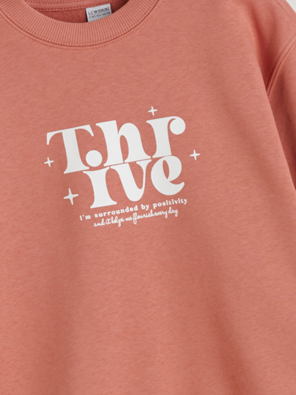 Pembe Bisiklet Yaka Kız Çocuk Sweatshirt-2