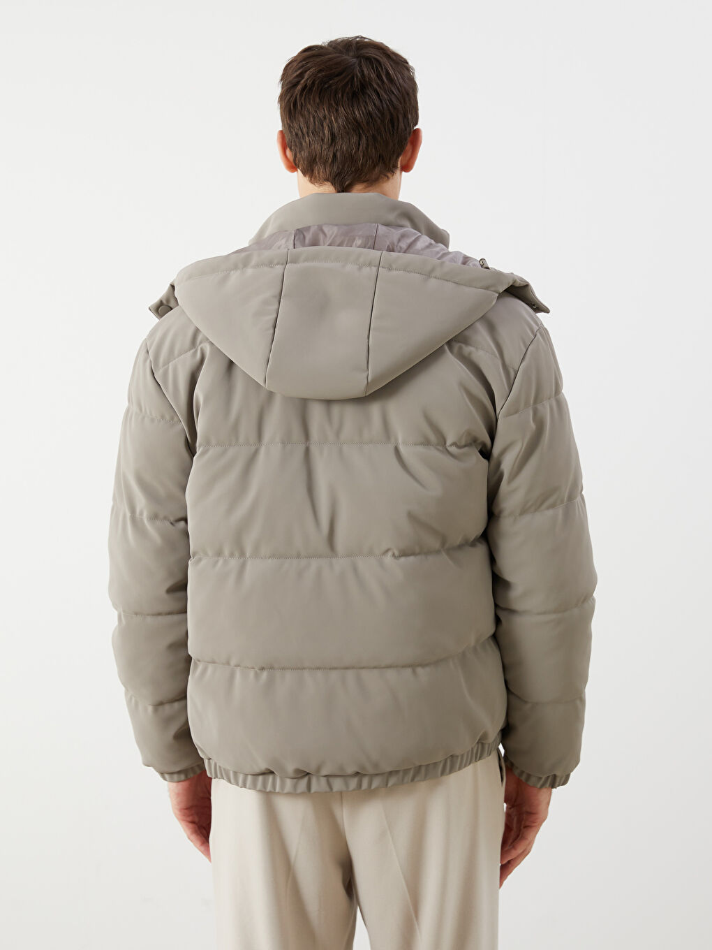 Relaxed Fit Hooded Men's Puffer Coat-4