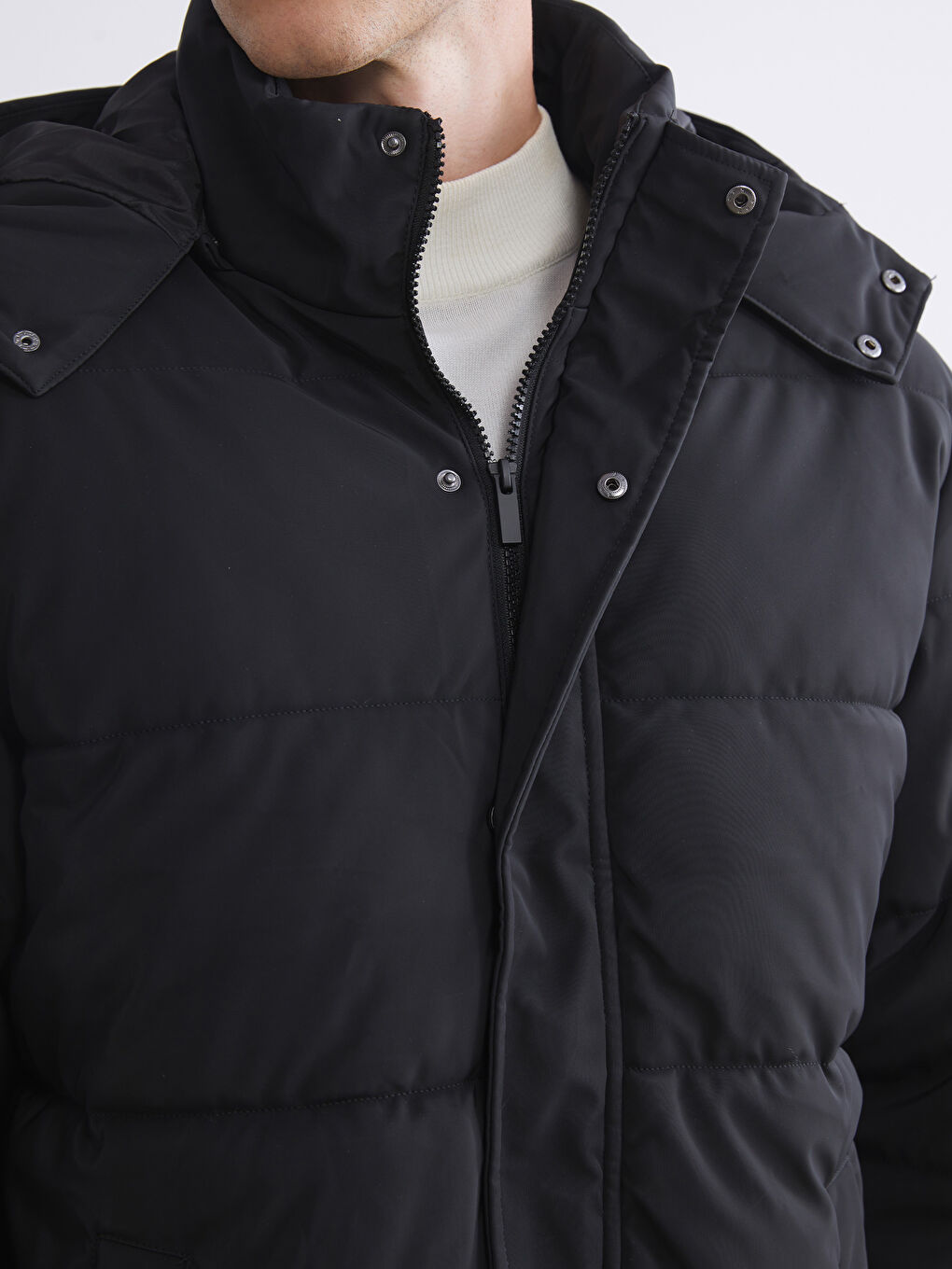 Relaxed Fit Hooded Men's Puffer Coat-3