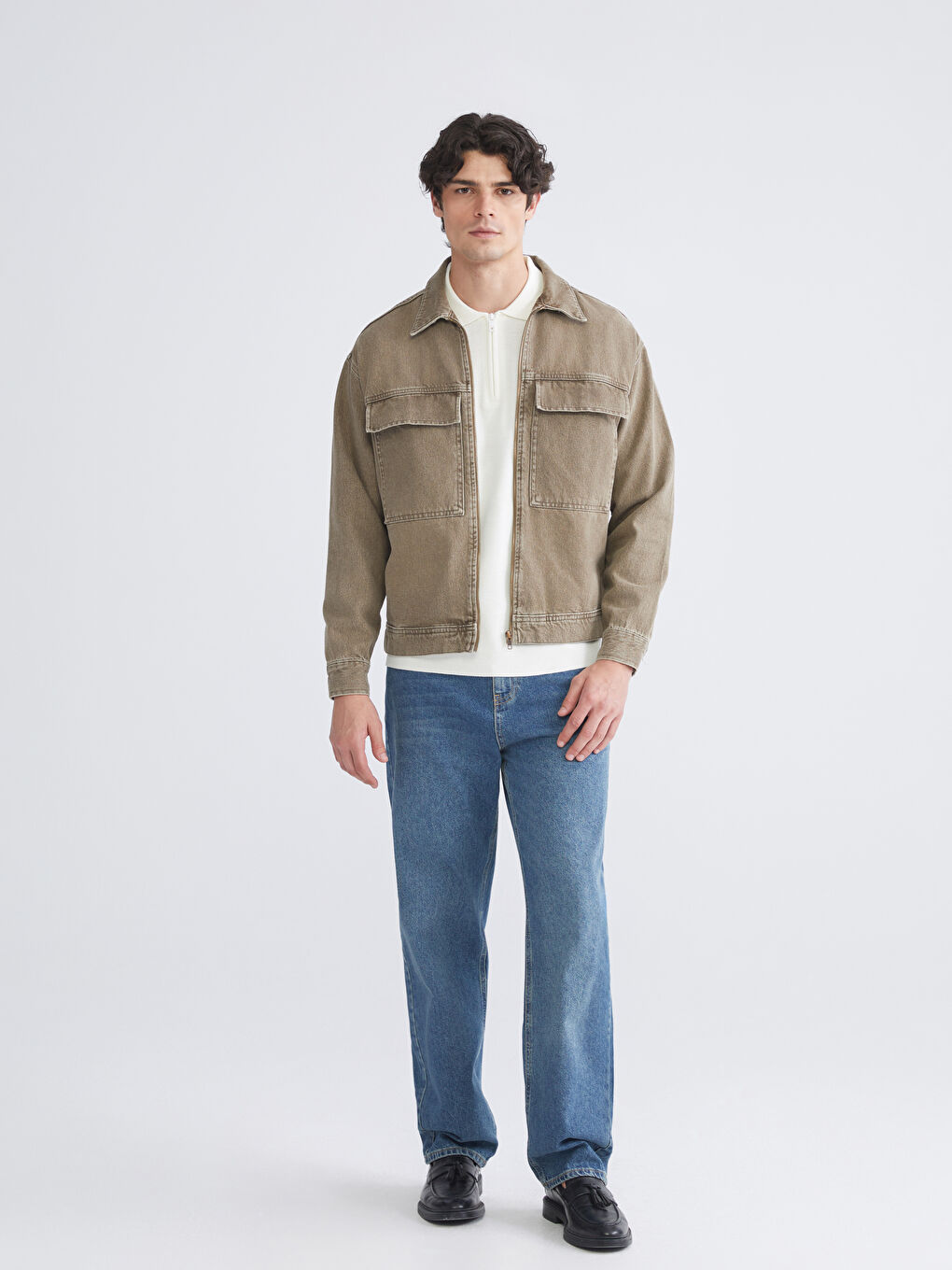 جاكيت جينز واسع للرجال-1