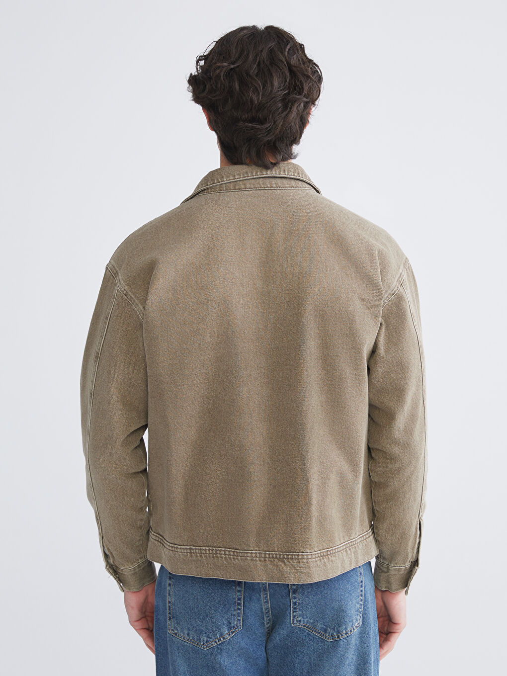 جاكيت جينز واسع للرجال-3