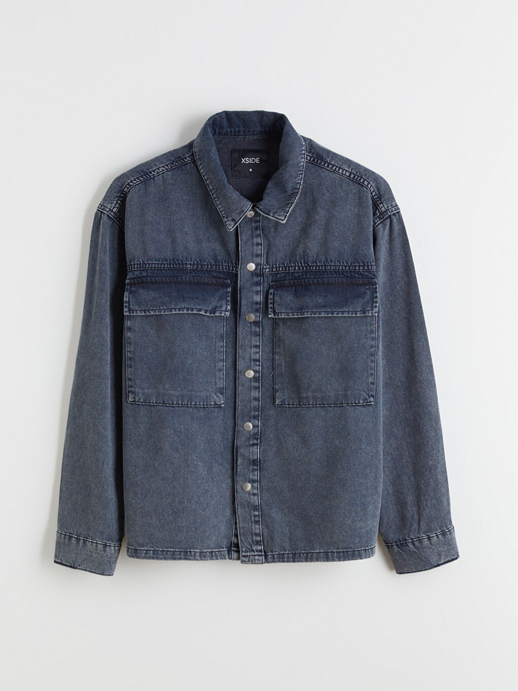 Regular Fit Long Sleeve Men's Denim Shirt-4