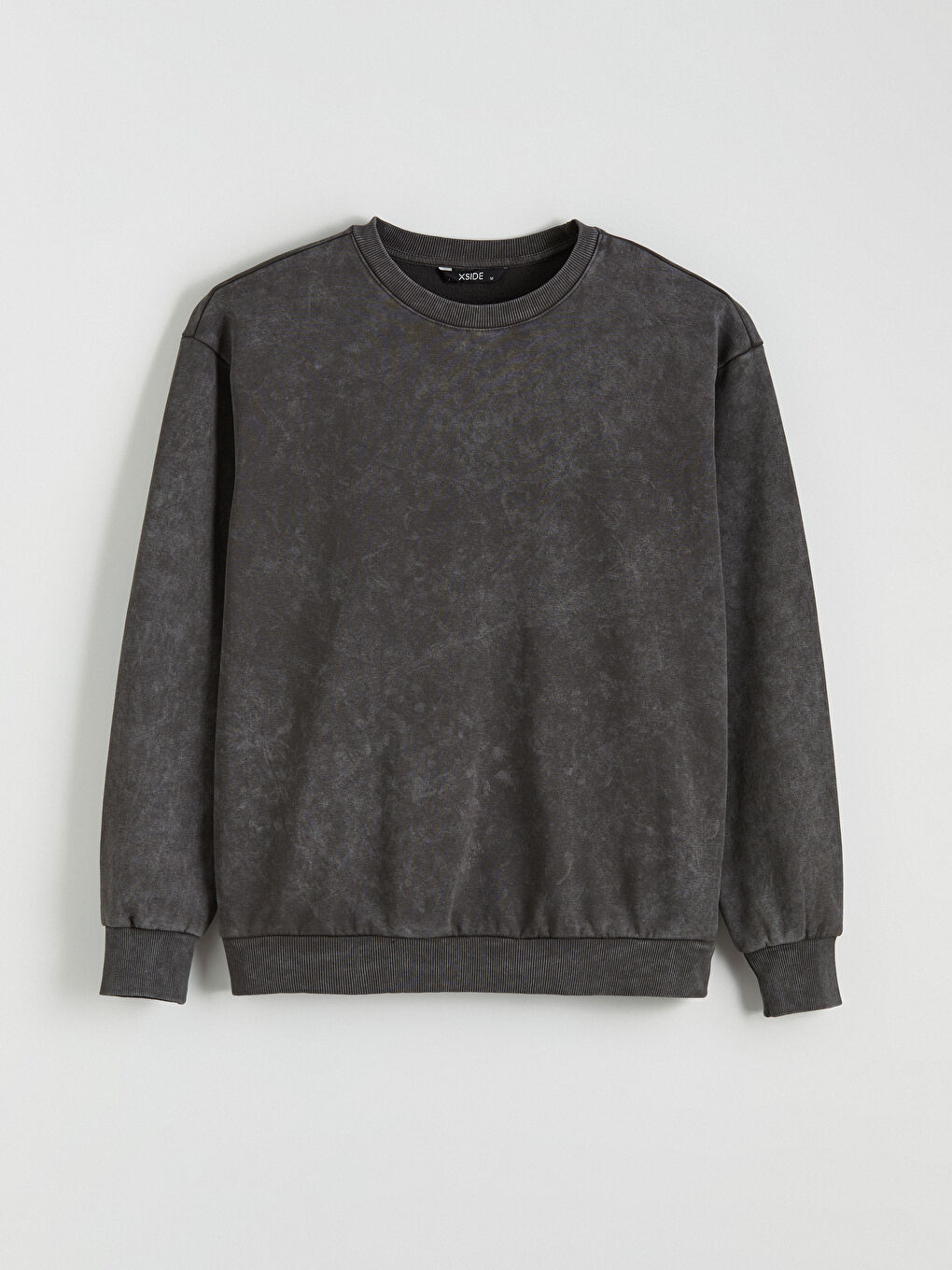 Antrasit Bisiklet Yaka Erkek Kalın Sweatshirt-4