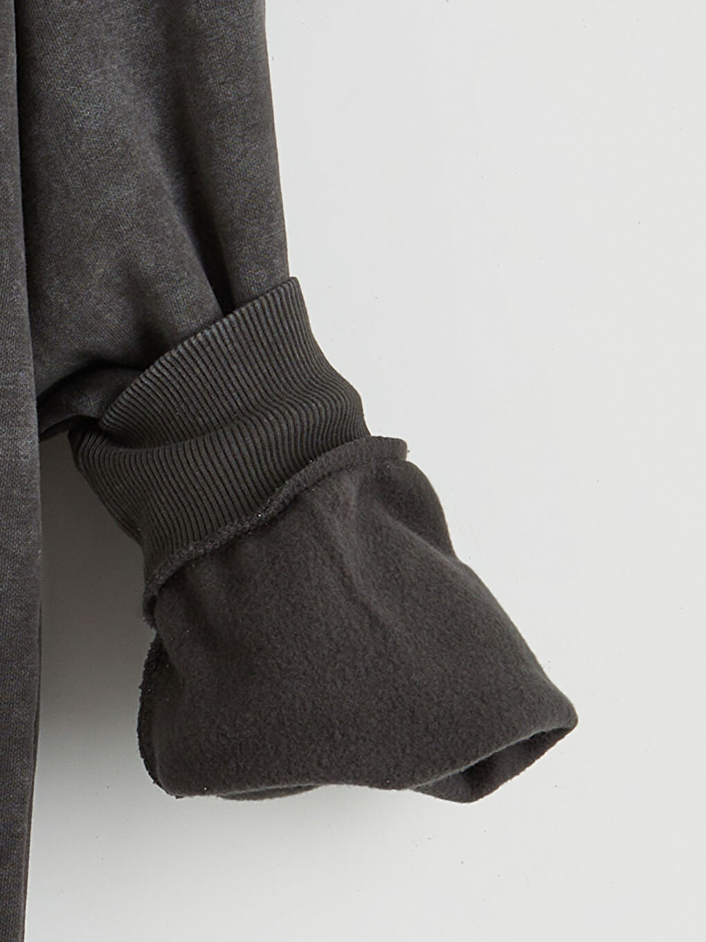 Antrasit Bisiklet Yaka Erkek Kalın Sweatshirt-6