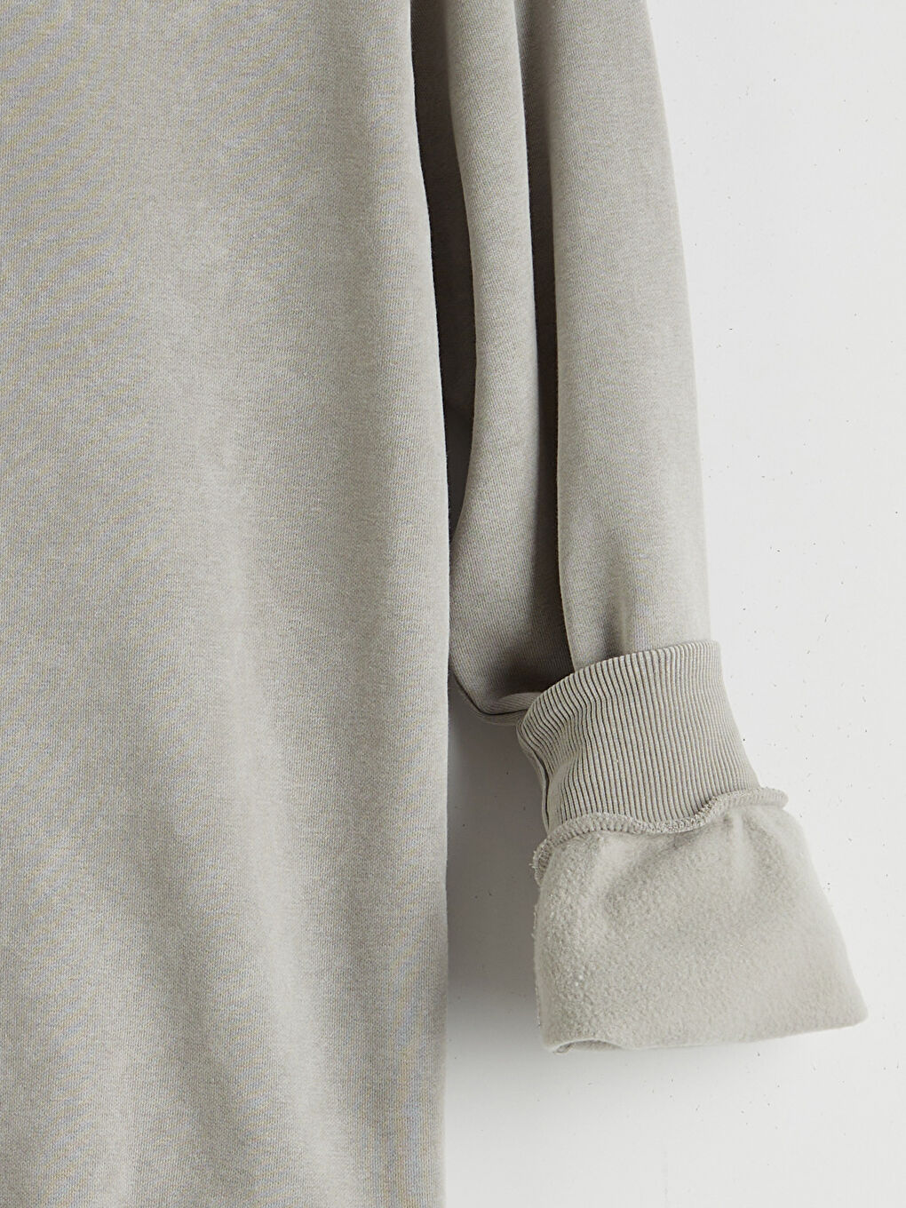 Gri Bisiklet Yaka Erkek Kalın Sweatshirt-5