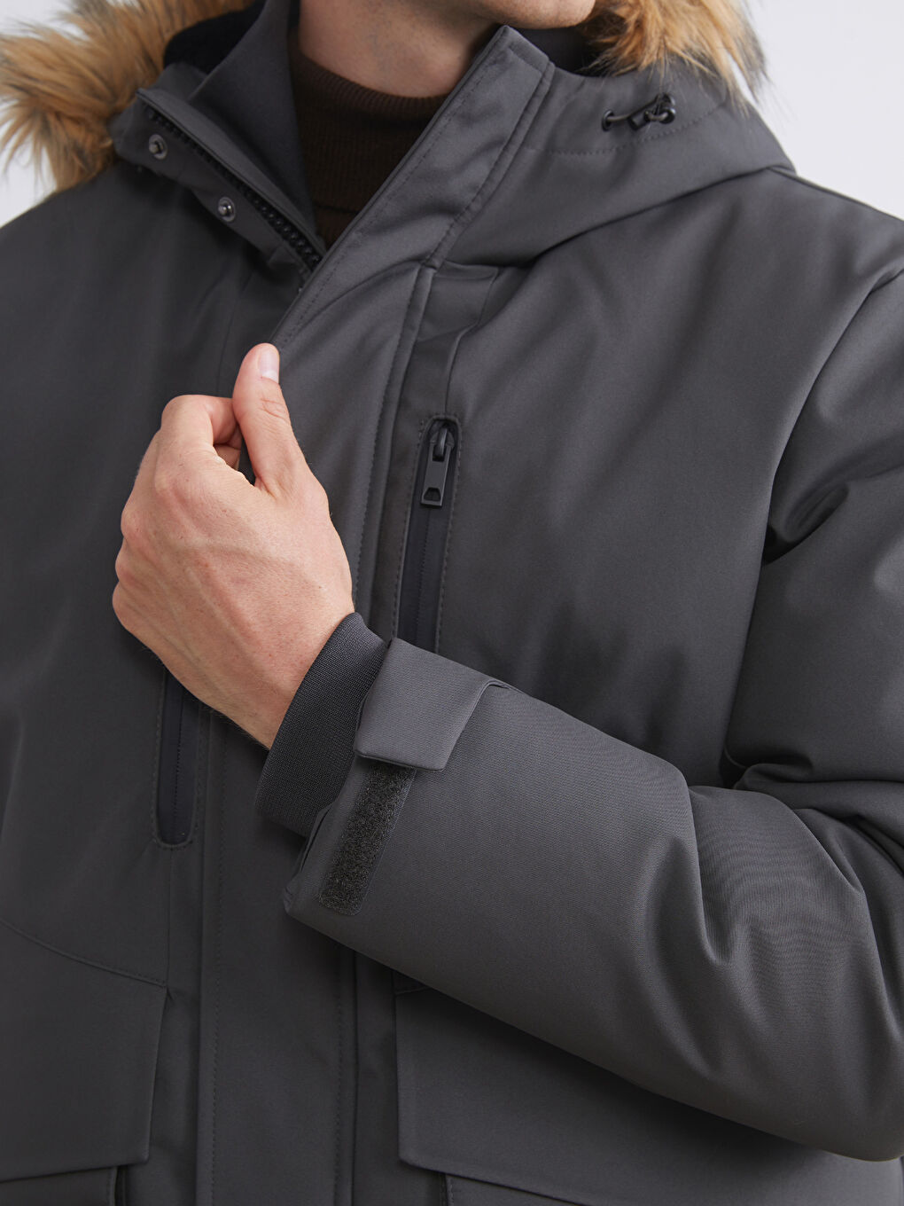 Мужская парка стандартного кроя с капюшоном-3