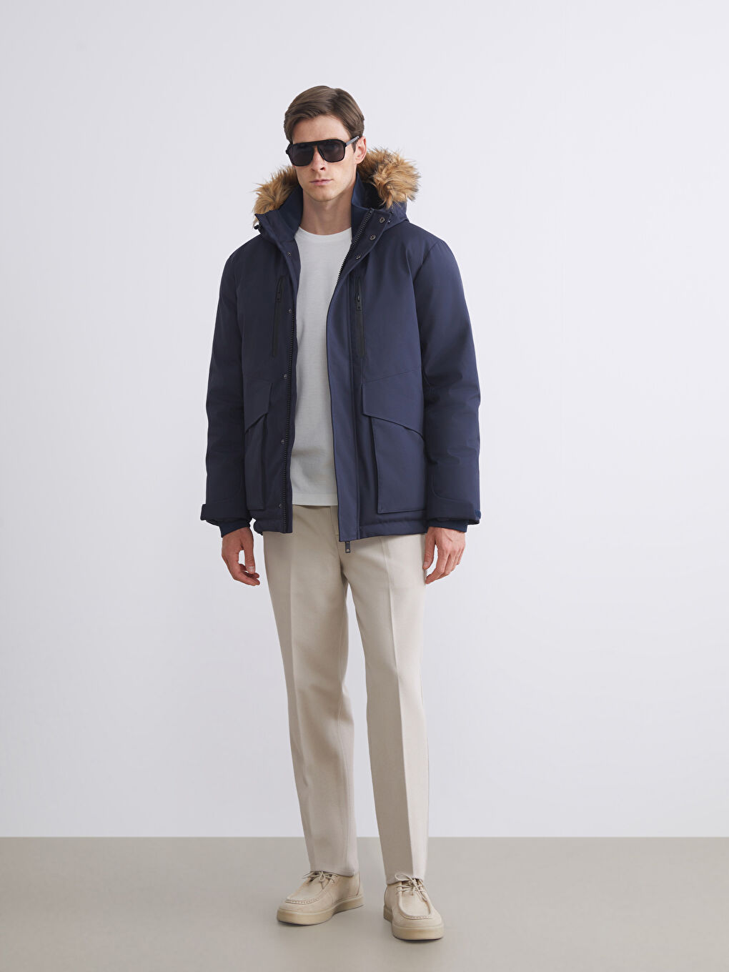 Мужская парка стандартного кроя с капюшоном-1