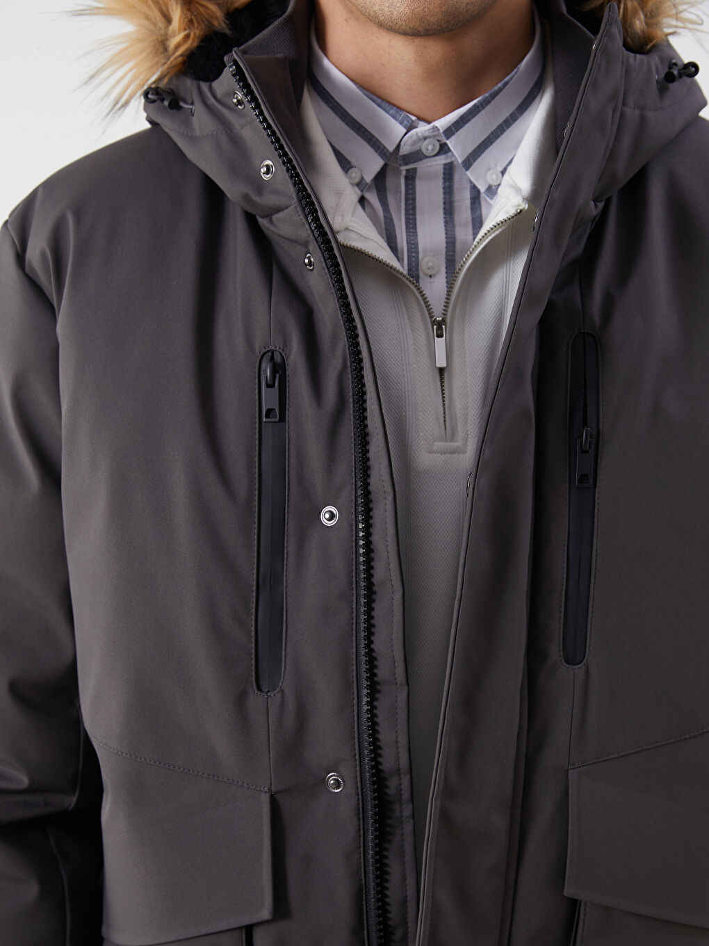 Мужская парка стандартного кроя с капюшоном-2