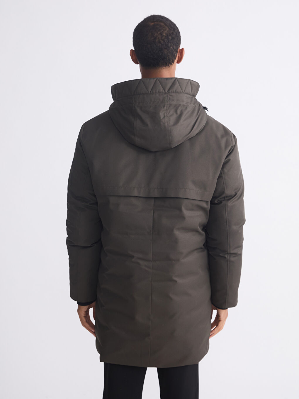 Ерлерге арналған стандартты пішім капюшонды парка пальтосы-5