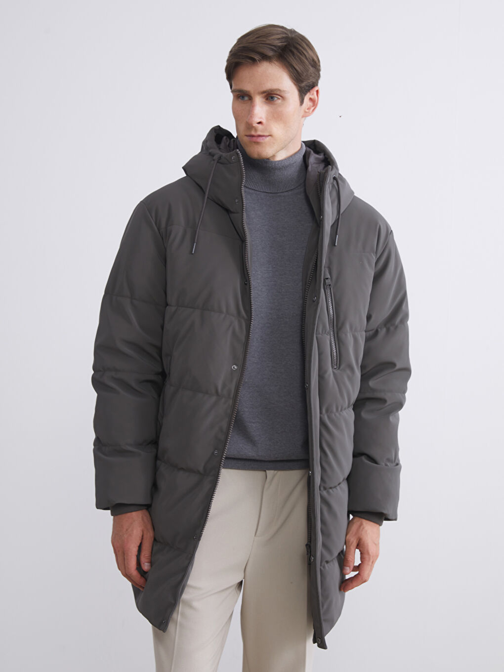 Мужская парка стандартного кроя с капюшоном