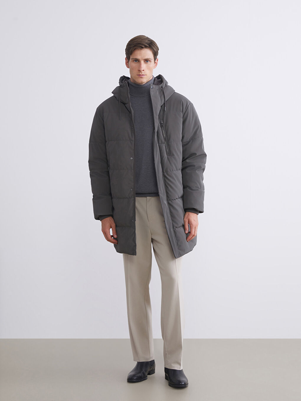 Мужская парка стандартного кроя с капюшоном-1