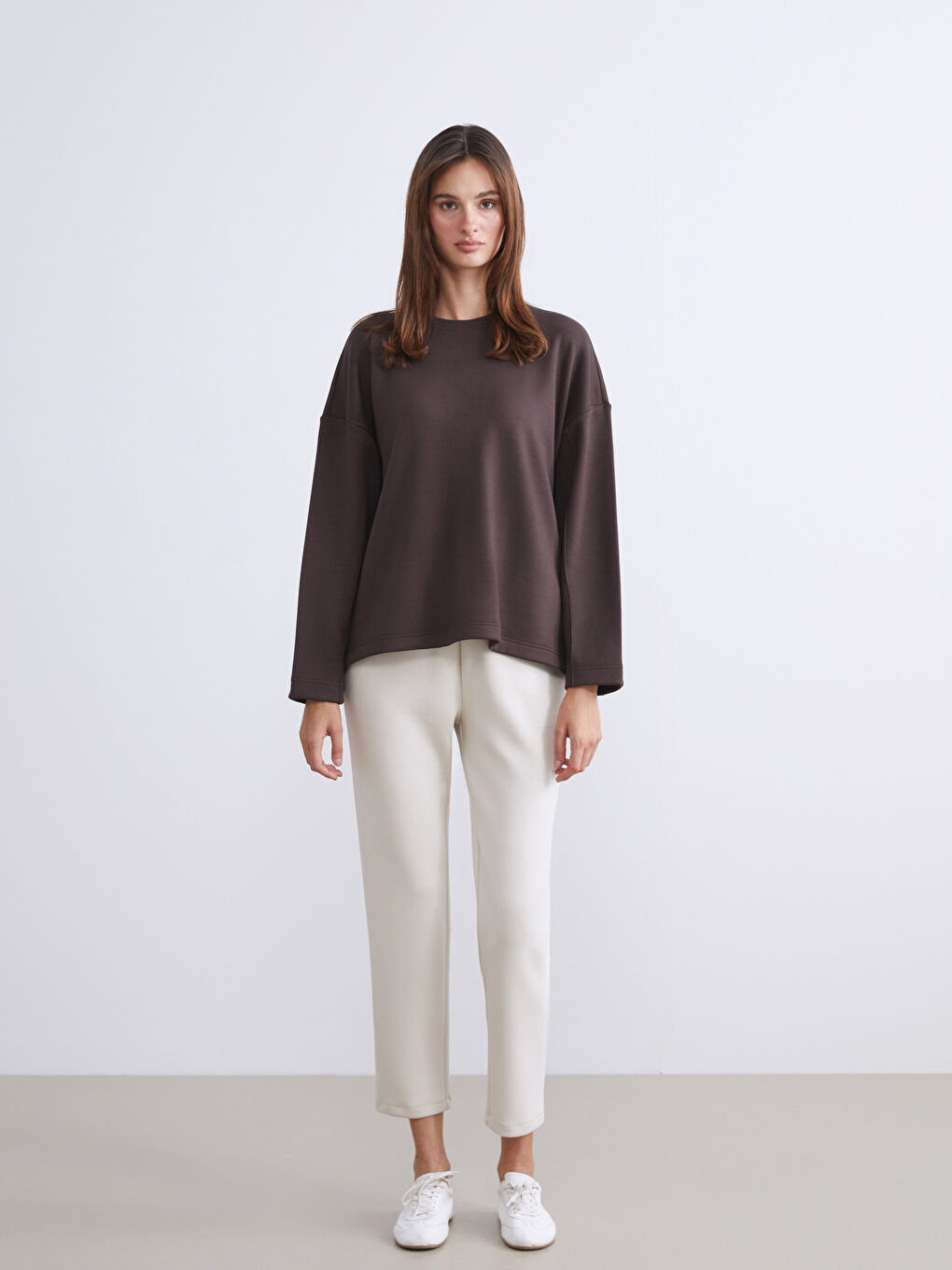 Crew Neck Oversize Women's Sweatshirt-1