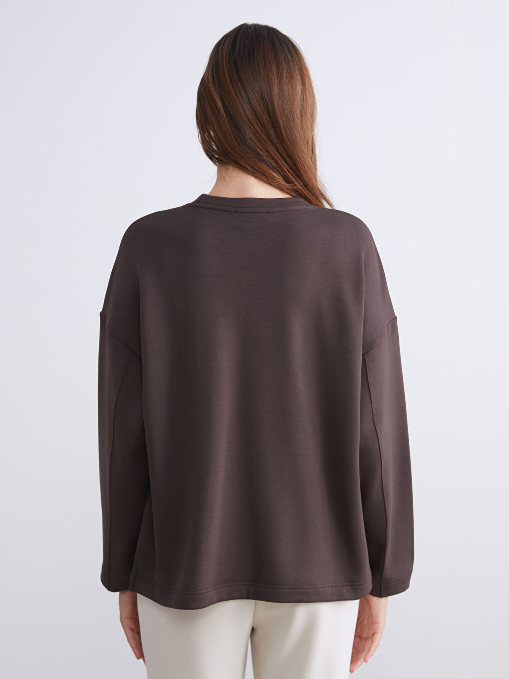 Crew Neck Oversize Women's Sweatshirt-3