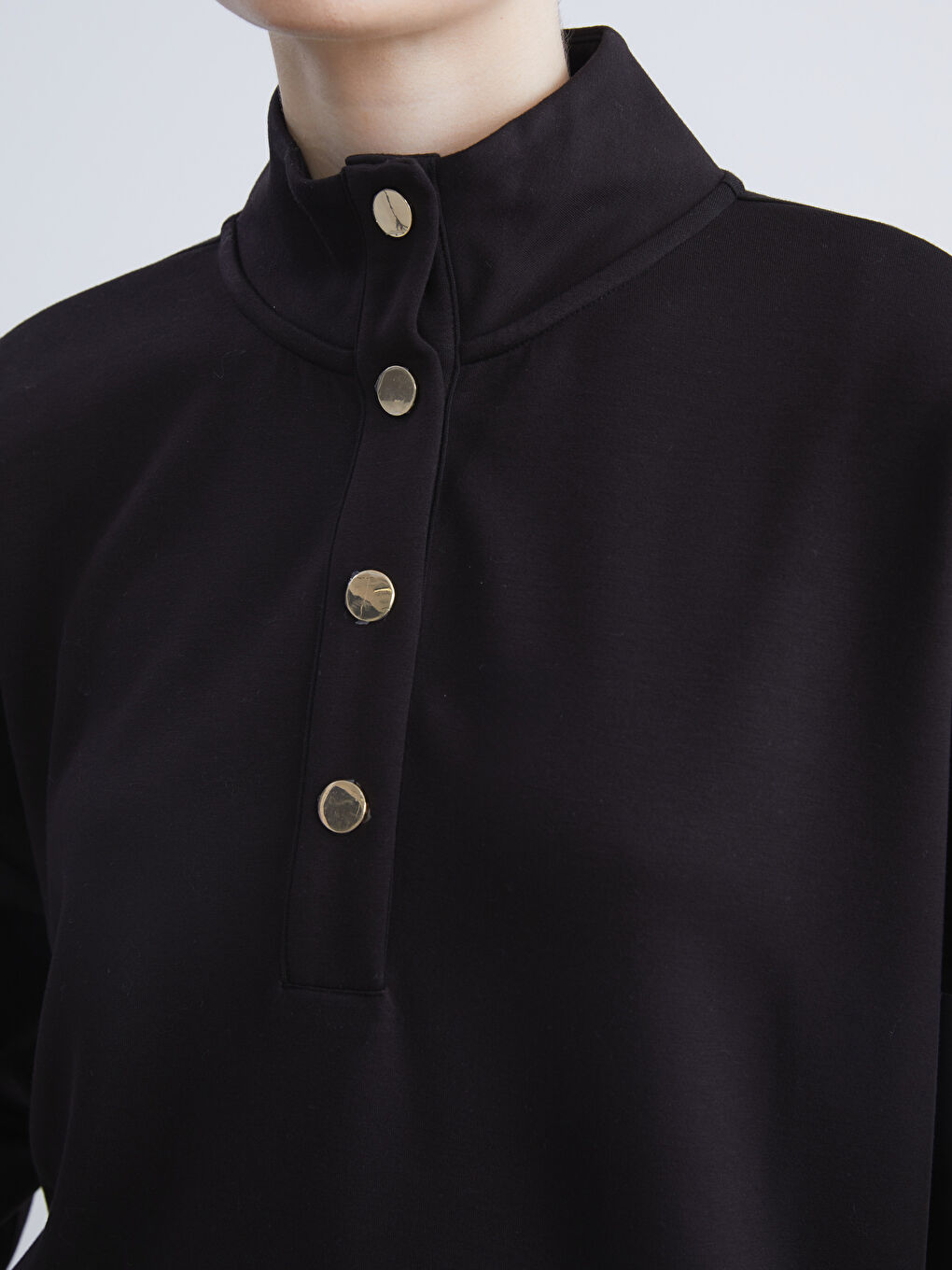 Funnel Neck Oversize Women's Sweatshirt-2