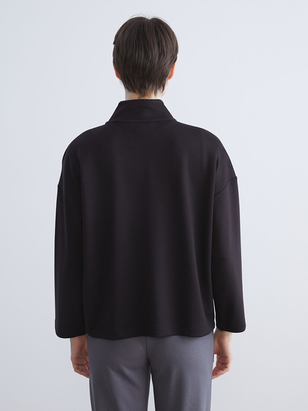 Funnel Neck Oversize Women's Sweatshirt-3