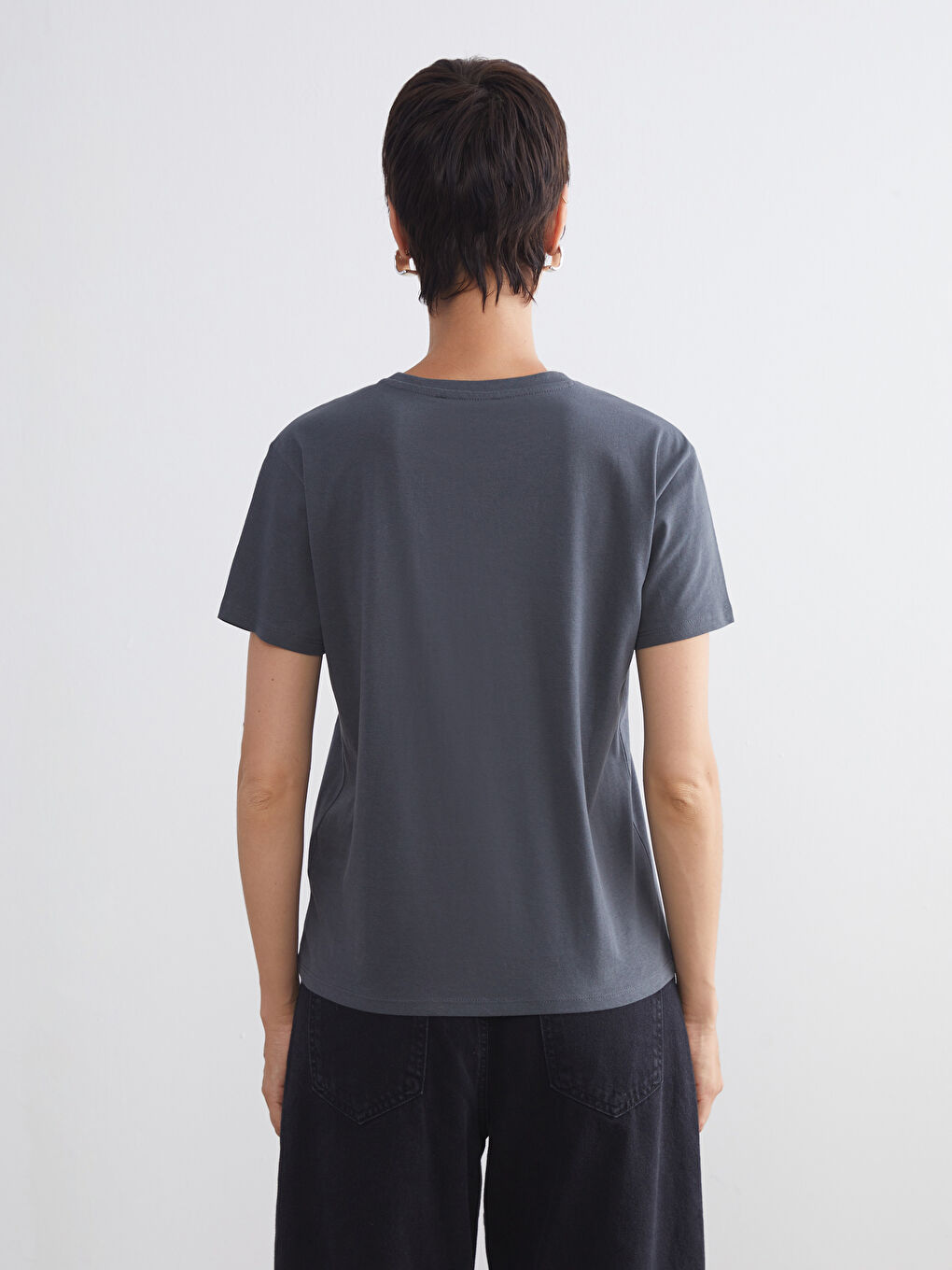 Crew Neck Printed Women's T-Shirt-6
