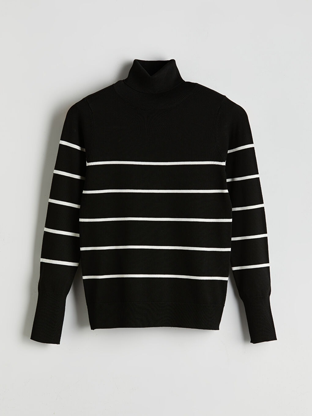 Turtleneck Striped Women's Knitwear Sweater-4