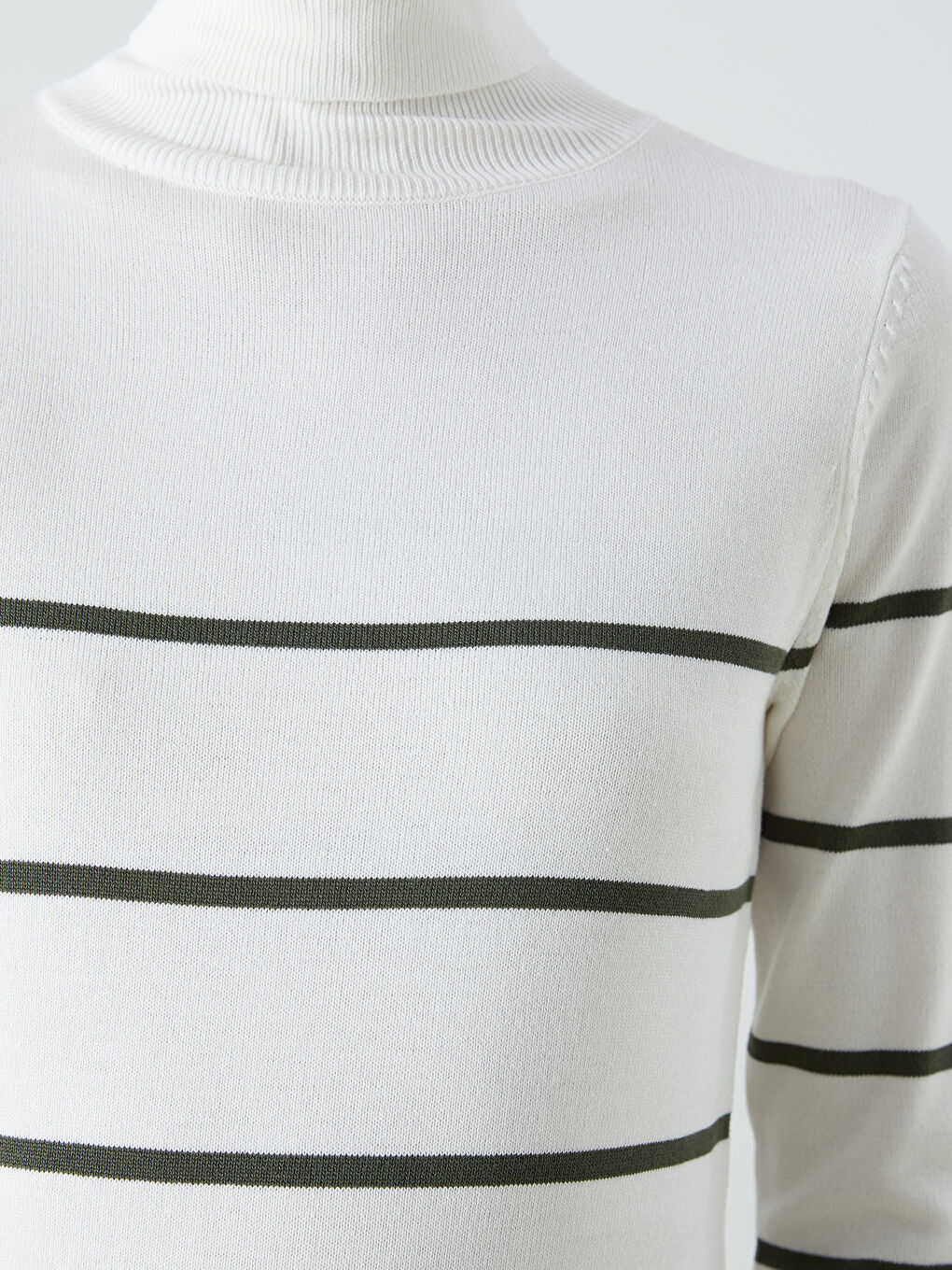 Turtleneck Striped Women's Knitwear Sweater-2
