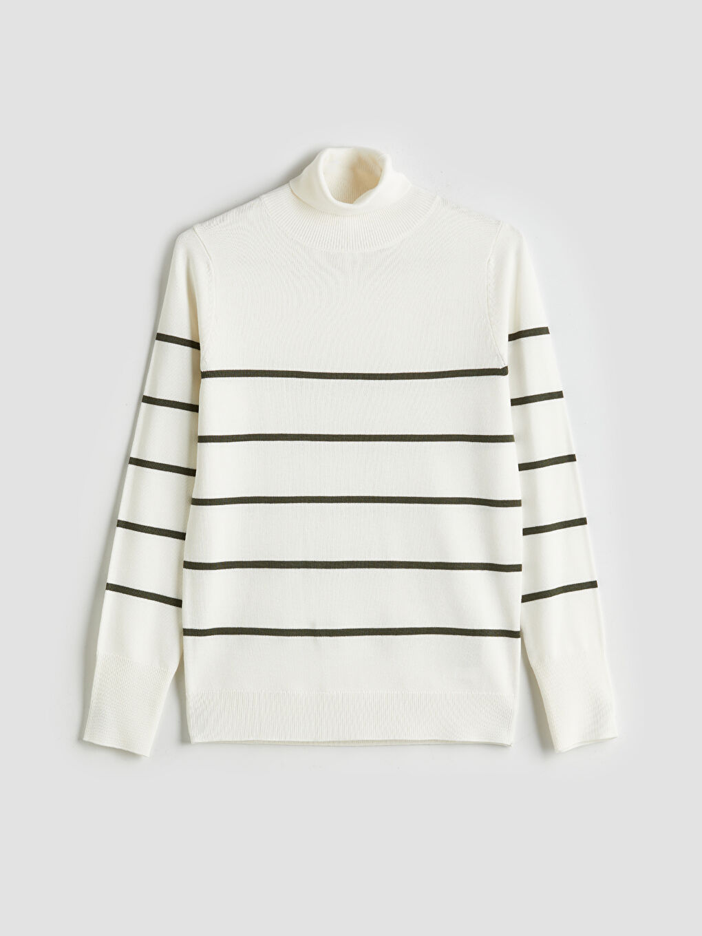 Turtleneck Striped Women's Knitwear Sweater-4