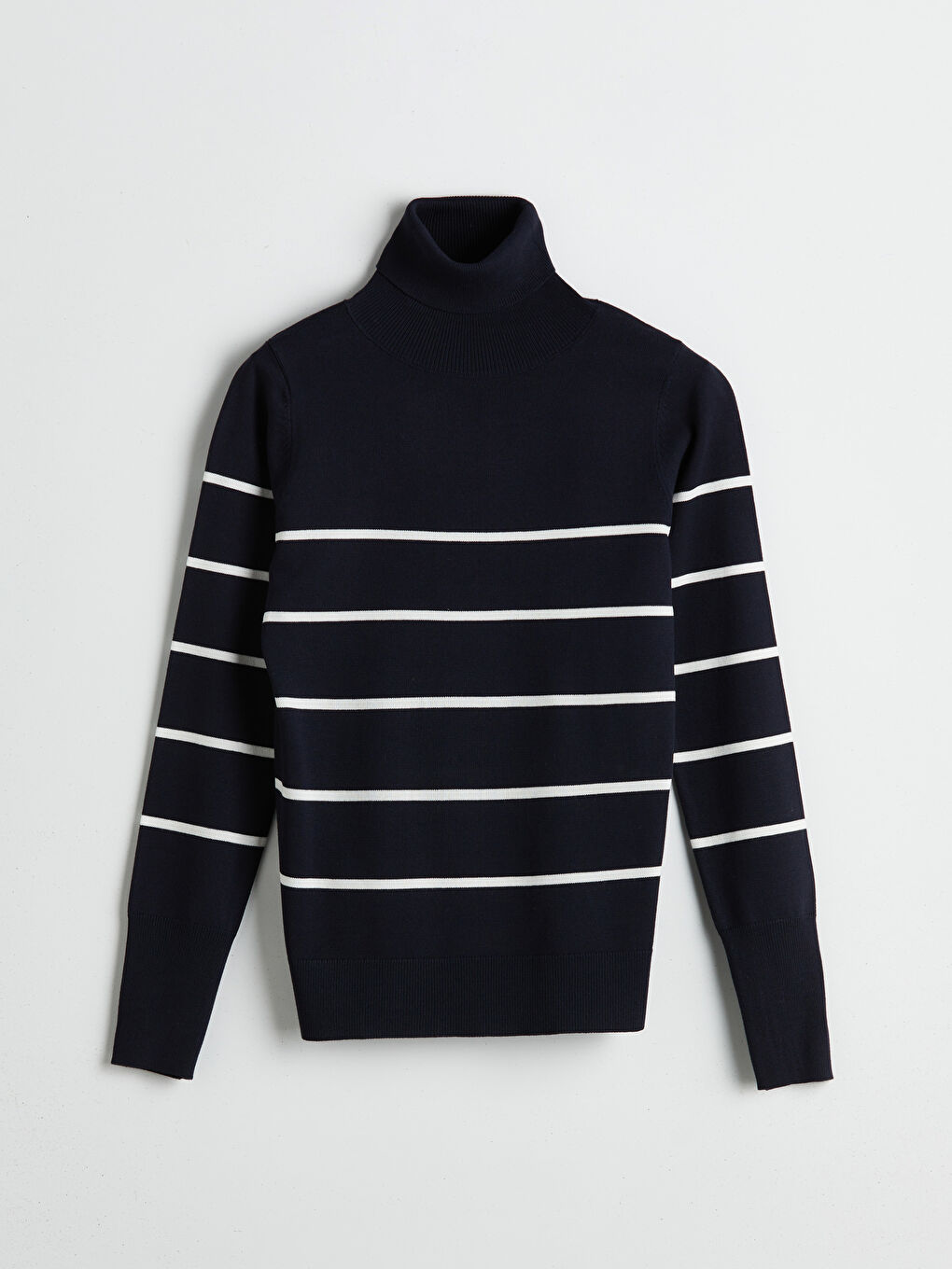 Turtleneck Striped Women's Knitwear Sweater-4
