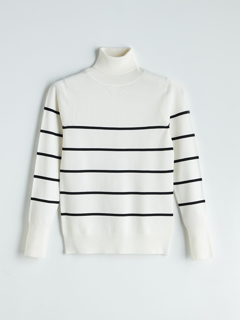 Turtleneck Striped Women's Knitwear Sweater-4