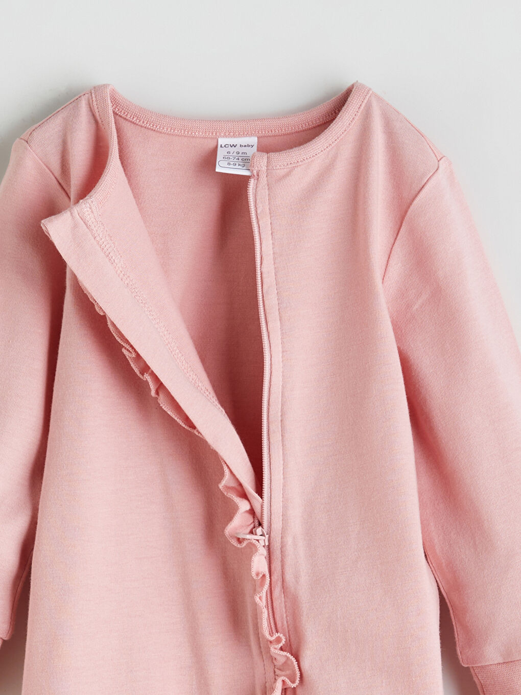 Pembe Bisiklet Yaka Uzun Kollu Kız Bebek Uyku Tulumu-2