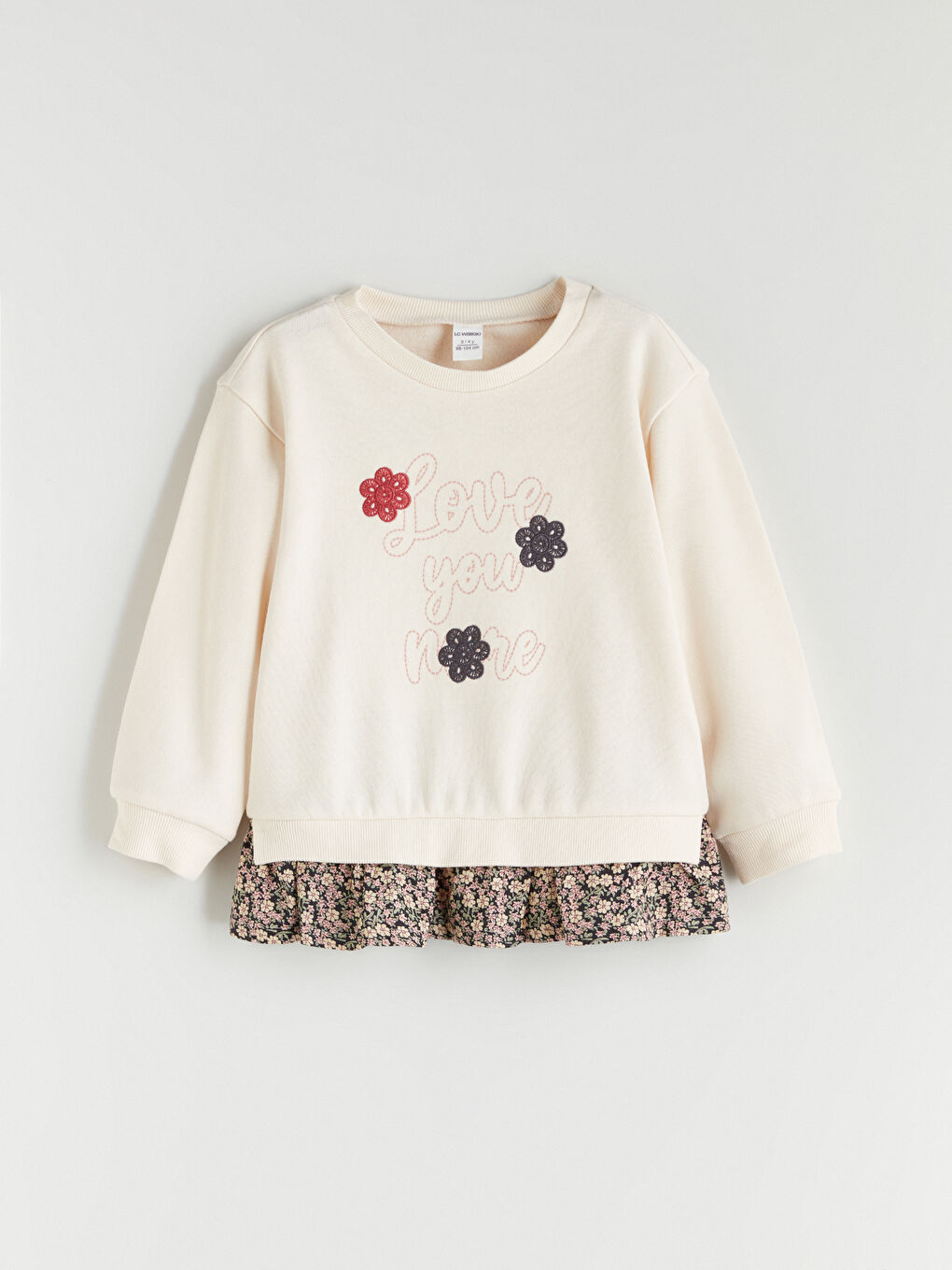LCW Kids Crew Neck Embroidered Girls' Sweatshirt and Leggings 2 Pack -W5AP09Z1-FRC
