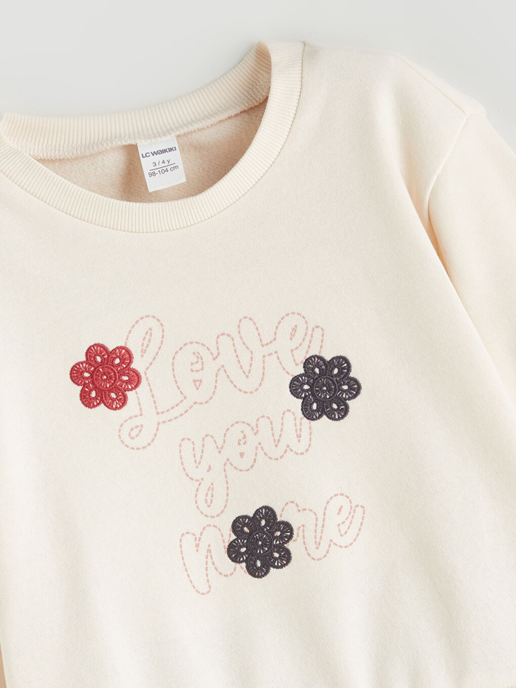 LCW Kids Crew Neck Embroidered Girls' Sweatshirt and Leggings 2 Pack -W5AP09Z1-FRC