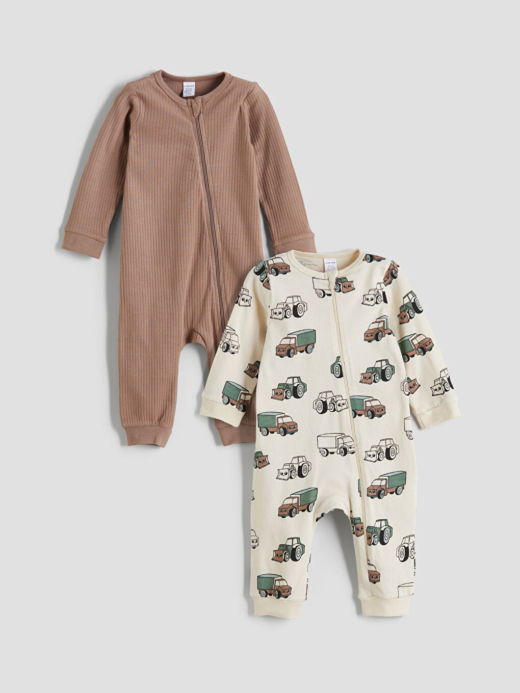Crew Neck Printed Baby Boys' Jumpsuit 2 Pack -W5AP13Z1-R1V